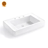 Solid surface bathroom vessel sinks, White bathroom sink countertop bowl artificial stone basin