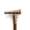 High Quality Hot Selling 38 Inch Antique Vintage Finish Wooden Cane Walking Sticks Brass 1 Inch Telescope Knob Grip Handle