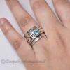 wholesale price blue topaz 925 sterling silver meditation engagement woman's spinner ring