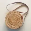 Hot trend simple round handmade rattan handbag for ladies