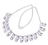 Beautiful cut kunzite gemstone silver plated anniversary party necklace fashion jewellery