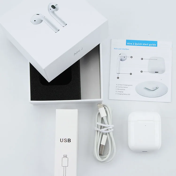 2019 New Arrival aire 2 bt5.0 Wireless earbuds 1:1 series 2 high quality popup window connection
2019 New Arrival aire 2 bt5.0 Wireless earbuds 1:1 series 2 high quality popup window connection