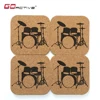 GoActive Custom Printed Natural Square Cork Wooden Coaster Placemat Set / Cork Trivet Set / Cork Hot Pad