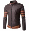 Factory Wholesale Men Slim Fit Stand Collar Real Leather jacket