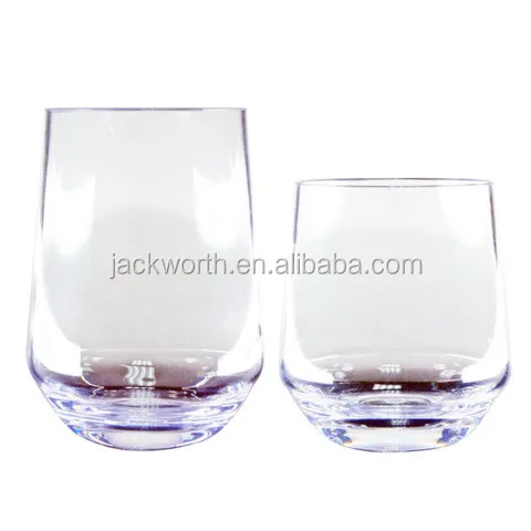 JD1168 JD1169 Acrylic Plastic Shatter Resistant Wine Glass Set Durable and Shatter-Resistant Glass Plastic Wine Glass Plastic Cup Stemless Goblet Plastic Acrylic Drinking Tumbler Break-resistant Acrylicc Cup Tea Cup Party Su