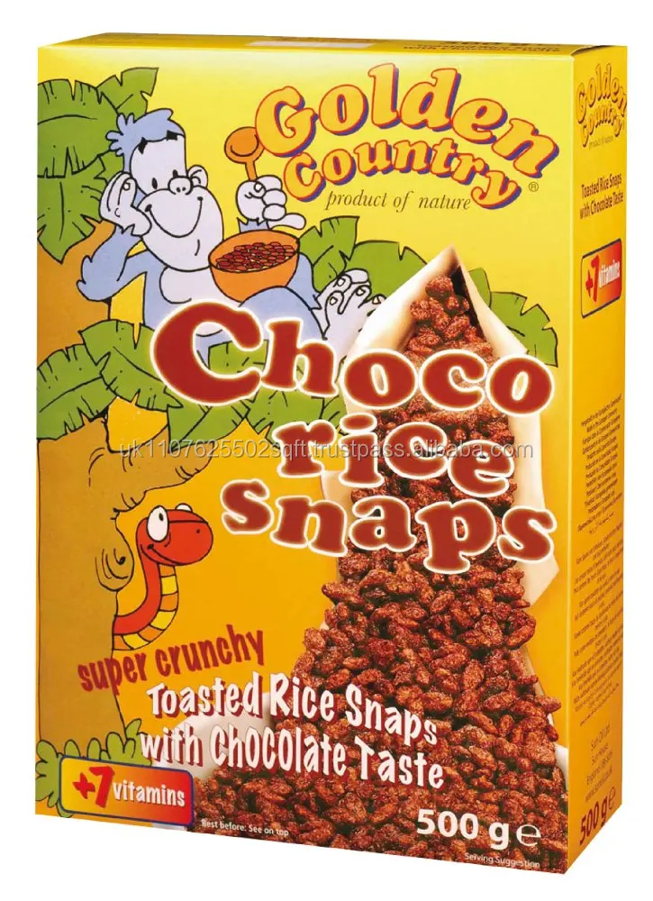 choco rice snaps - 500g boxes - pack of 10 (halal, kssher)