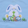 Bunny with eggs applique boy set for Easter