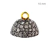 925 Sterling Silver Findings Accessories Gold Pave Diamond Bead Caps