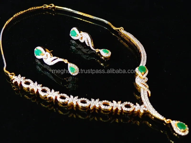 2016 american diamond delicate necklace set-wholesale delicate