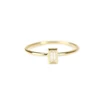 Solid 14k Gold Baguette Cut Diamond Solitaire Ring