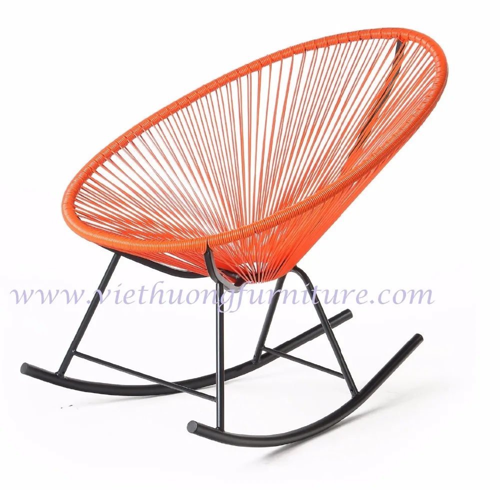 Rocking Chair, Orange/ wicker chair/ rattan sunbed chair
