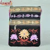 Multi Pocket Floral Design Handmade Suede Leather Sling Vietnam type embroidery bag