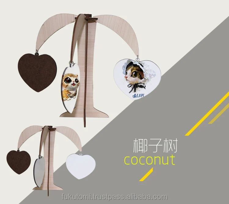 Sublimation blank MDF wooden decorated coconut love tree