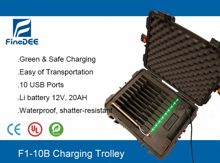 Multi Phone Locker and Charger Suitcase