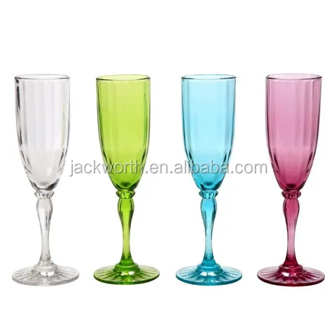 JD0800 Plastic Champagne Flutes Glasses Party Celebration Reusable Wedding Flutes Glasses