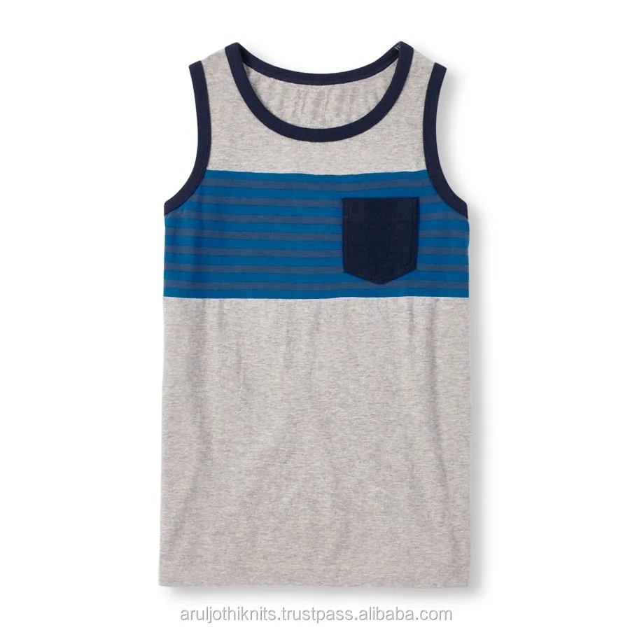 Boys vest with chest stripes and pocket