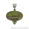 natural green penny opal gemstone pendant,sterling silver pendant bezel,jewelry suppliers from india