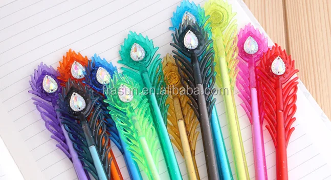 novelty pen, cute pen, peacock feather shape pen