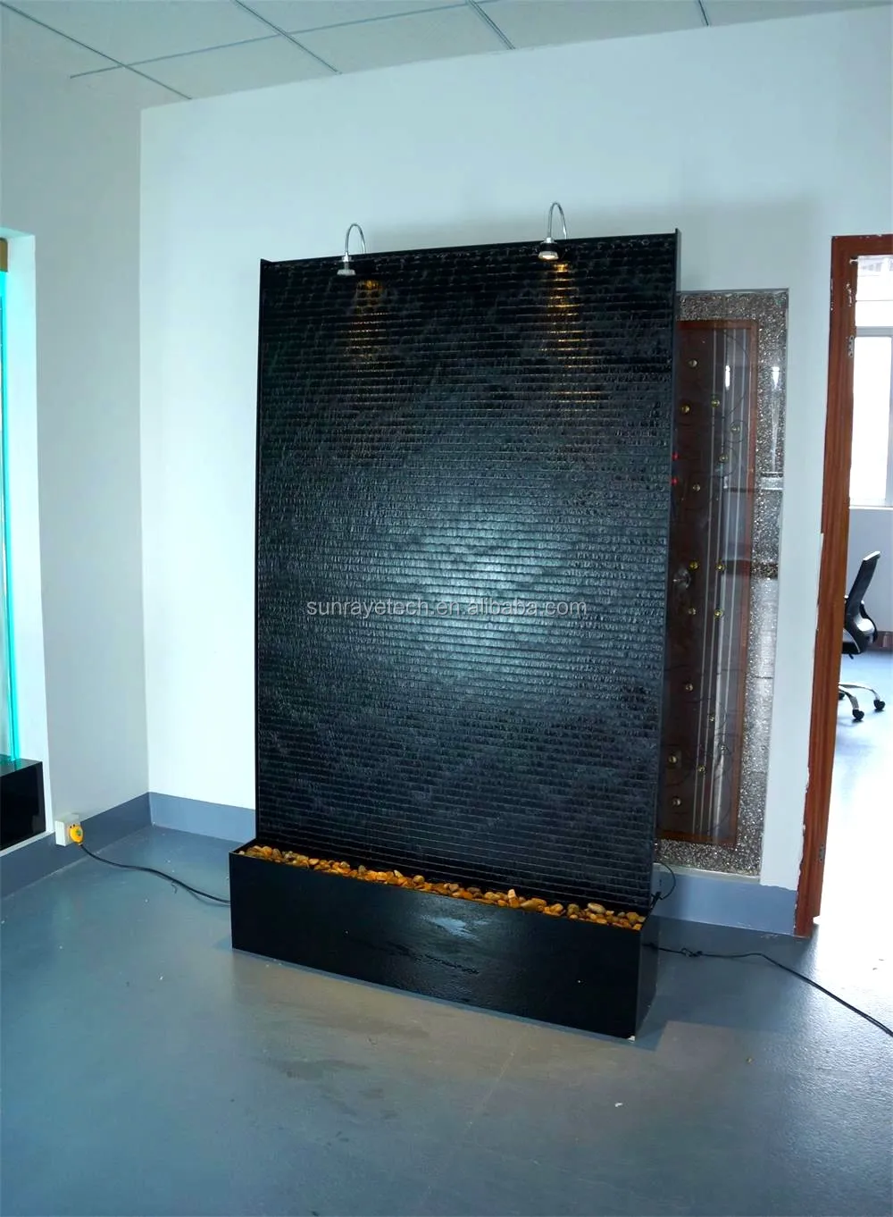 H7ft Customized Floor-standing Acrylic water wall waterfall fountain indoor fountain wave feature