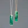 925 sterling silver dyed emerald faceted gemstone necklace