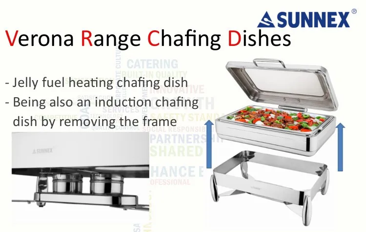 5litre stainless steel hydraulic hinged induction chafing dish