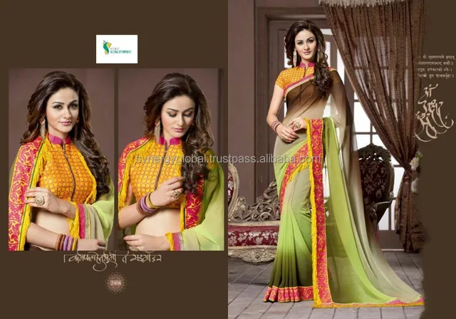 wear georgette sarees - indian sarees online wholesale - surat