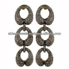 Antique Pave Daily Wear Rubber Earrings Backs 925 Silver Diamond Earrings