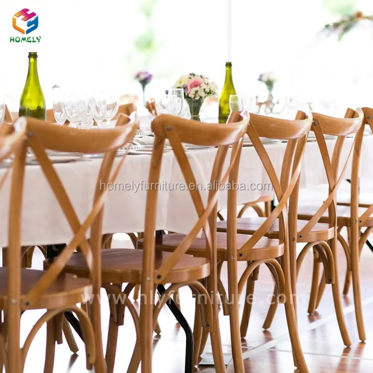 Popular Stackable Colorful cross back wood chair