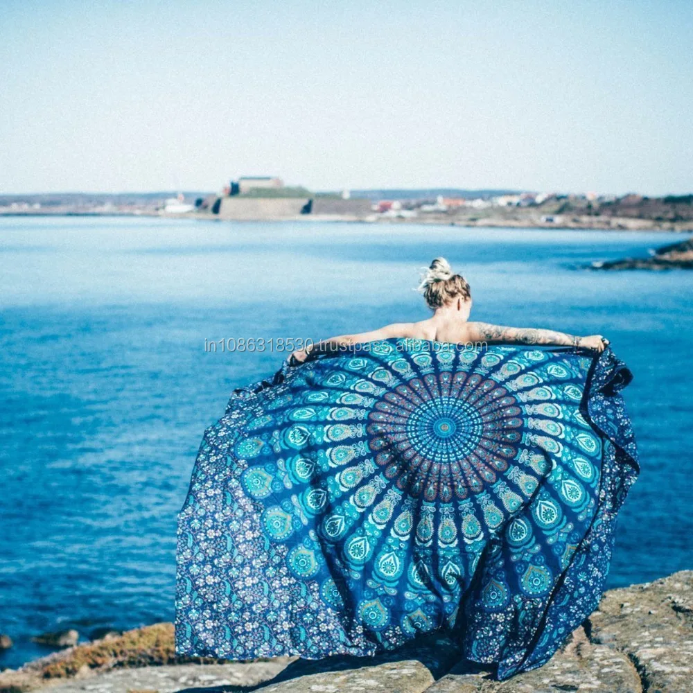 Peacock Mandala Wall Hanging Tapestries Hippie art Tapestry Beach Queen Size Throw Blanket Hippie Wall Hanging picnic Wholesale