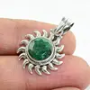 Indian chakra emerald gemstone 925 sterling silver pendant handmade fashion jewelry gemstone pendant