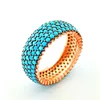 Fashionable Turkish Wholesale 5Rows CZ Stone Rose Gold Plated Pave Band Jewelry925 Sterling Silver Ring