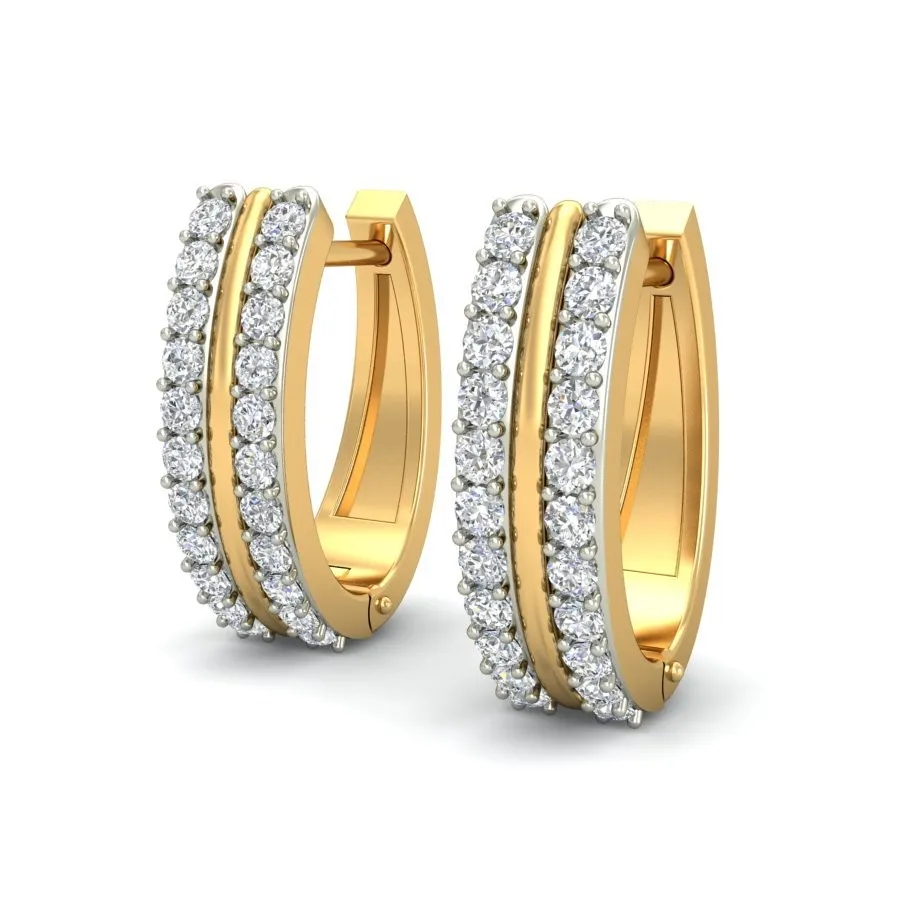 gold hoops with diamonds