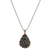 Zephyrr 925 Sterling Silver Tibetan Pendant with Turquoise and Coral Stone