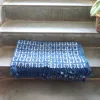 Blue indigo Dhurries Indian Hand Block Printed cotton rugs