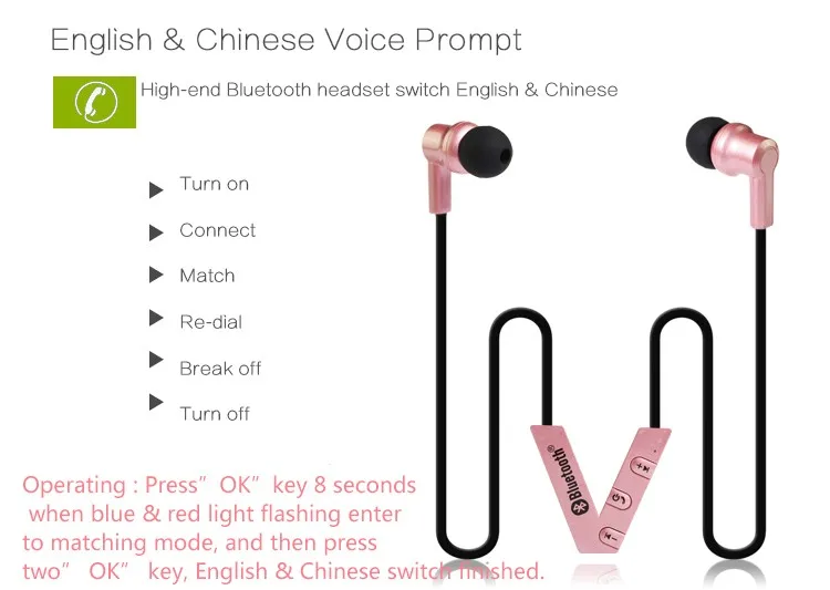 Fashion design cool color metal sports wireless in ear noise cancelling headphones