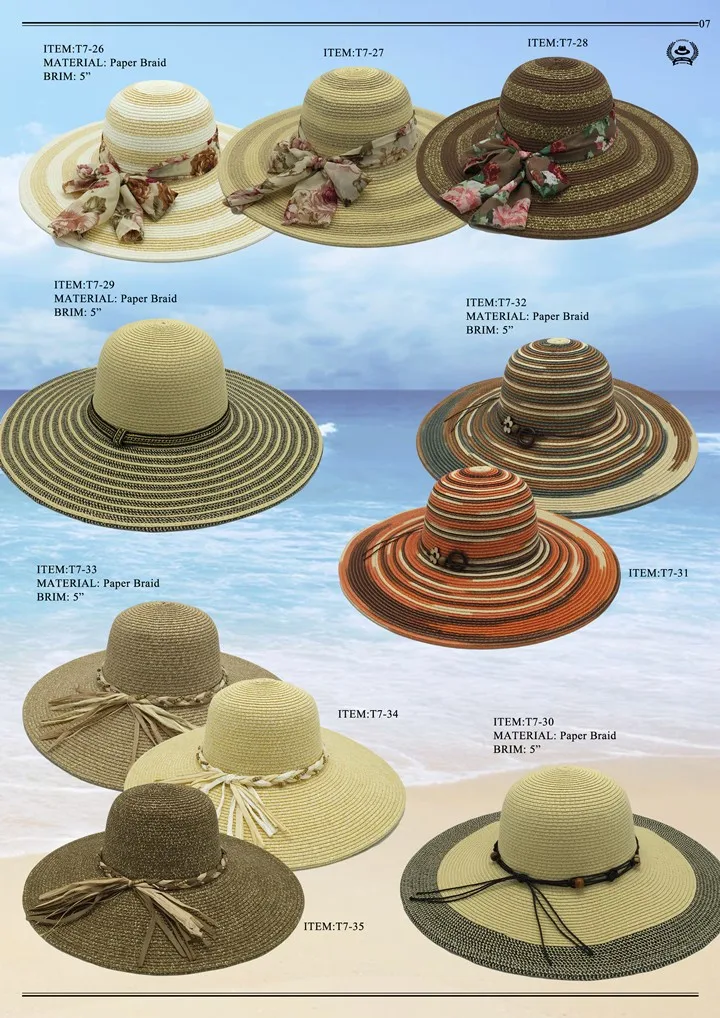 Wholesale New Style Summer Beach Paper Straw Hat For Ladies