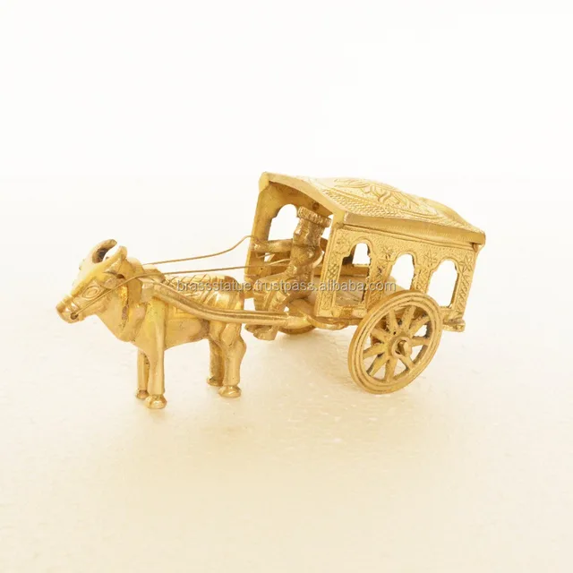 pure brass metal bullock cart in fine finishing and decorative