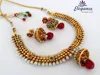 One gram gold plated perl jewelry - Wedding wear white perl necklace set - South indian necklace set