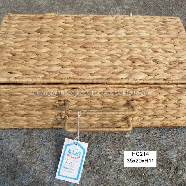 trunk nice design eco-friendly wicker storage basket with lids