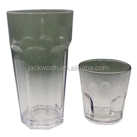 JD0898 JD0357 Unbreakable Clear Tritan Plastic Cup Tumblers  Shatterproof, Reusable, Dishwasher Safe Acrylic Tritan Drinking Glasses  Rock Bar Stackable Rocks Glasses  Stackable for Easy Storage & Tight Spaces Cup