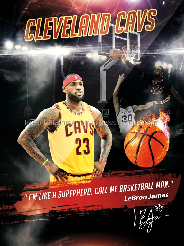 LeBron James Poster I'm Like A Superhero Basketball Man Cavs Art Print (18x24) - African American