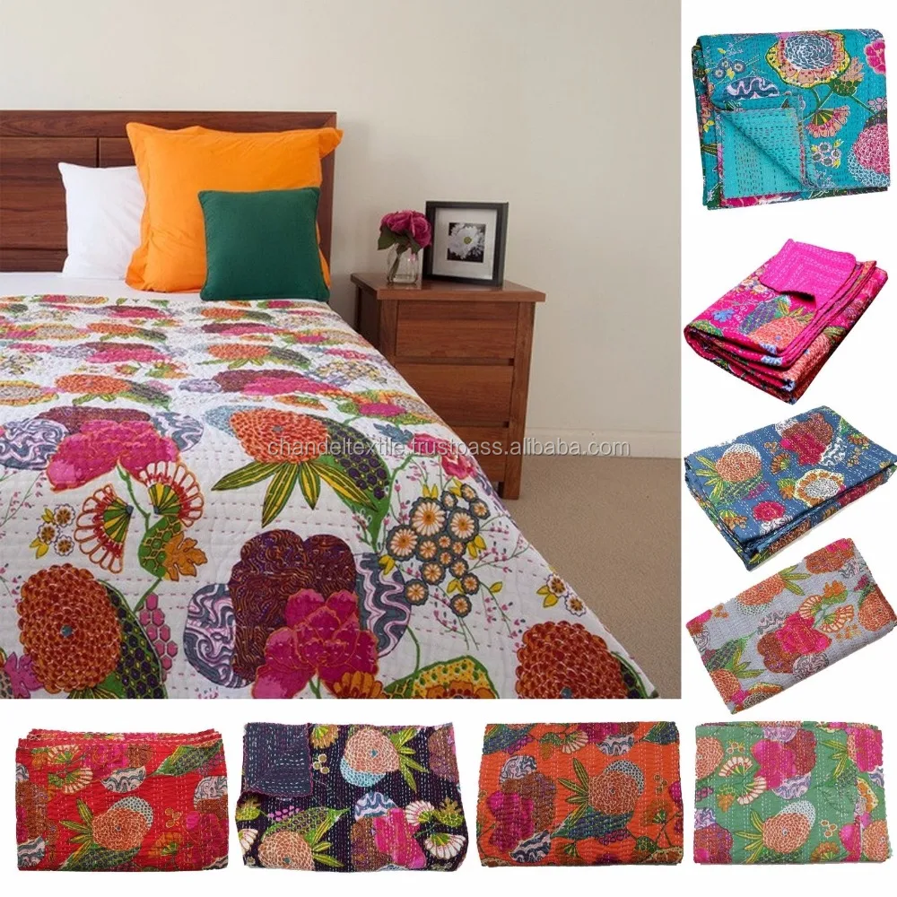 Wholesale 20 Lot Vintage Kantha Quilt Throw Blanket Bedding India Bedspread