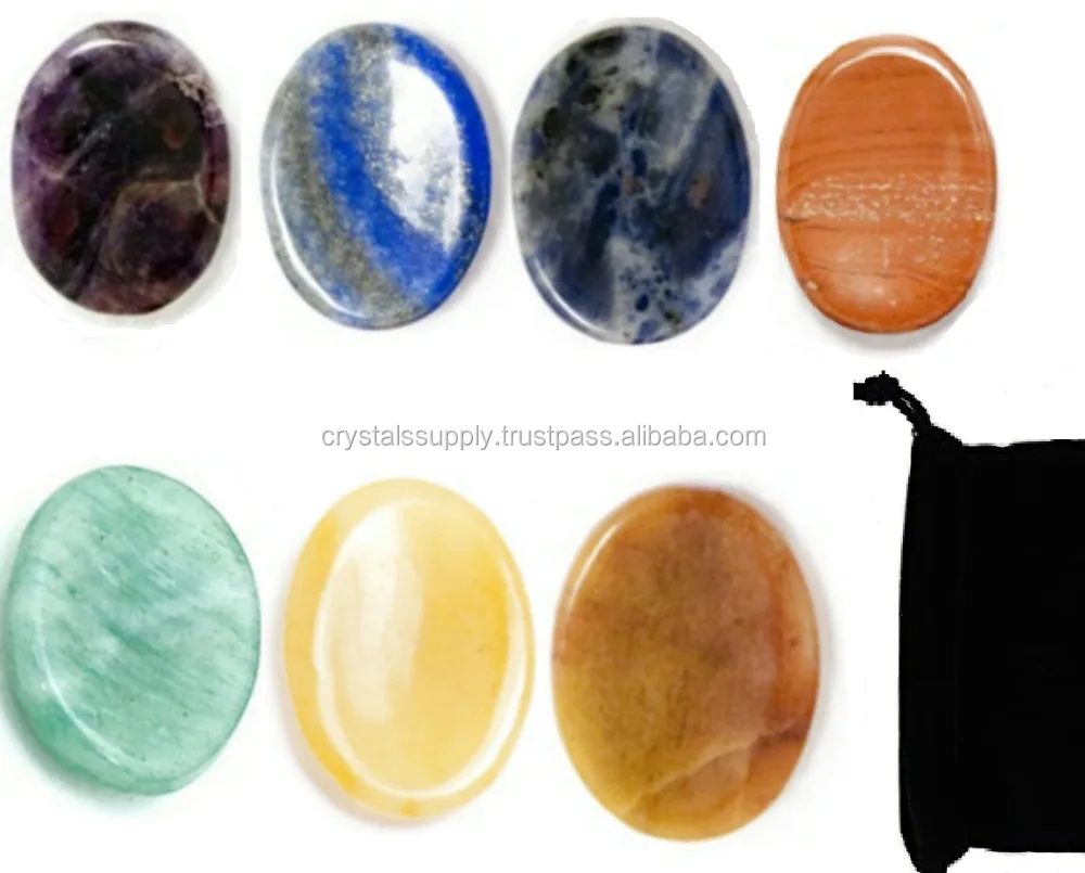 Chakra Worry Stone-Chakra Palm Stone-Chakra Massage Stone Fro Healing Reiki Balancing.jpg