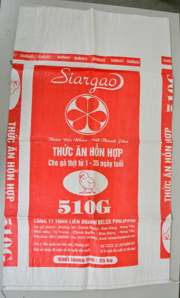 Plastic compound bags for packing animal feed