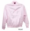 Women Pink Satin Bomber Jackets / Ladies Pink Varsity Jackets