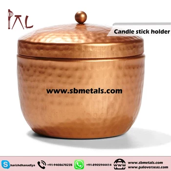 Hammered Copper Candle Jar With Lid Buy Copper Candle Tins Copper