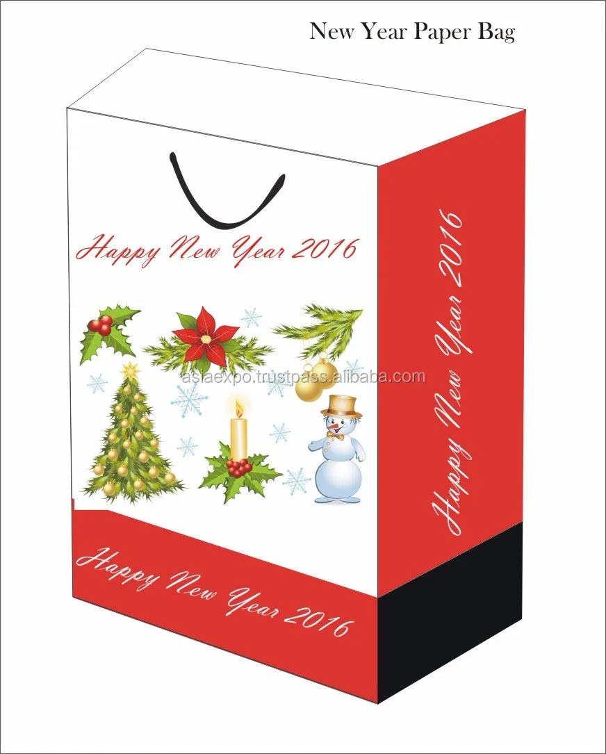 paper gift bags with santa x-max design printed