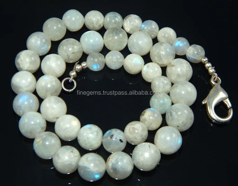 white moonstone round beads
