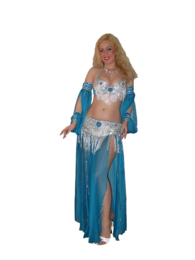 Egyptian PROFESSIONAL BELLY DANCE COSTUME Custom-Made bellydance Dress, hand made belly dancing set (LUX.B.T.1)
