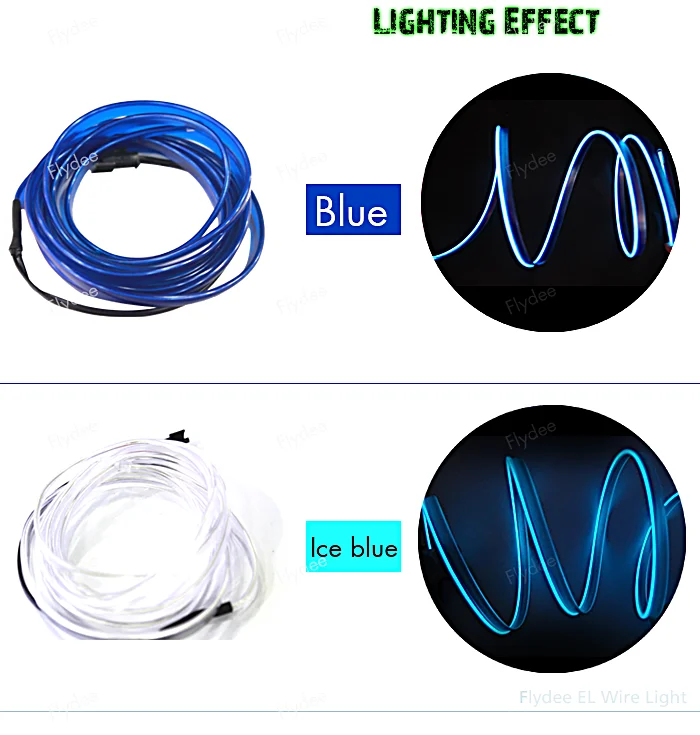 Hotsale white EL Product Flexible EL Backlight glasses High Hightness EL wire with controller